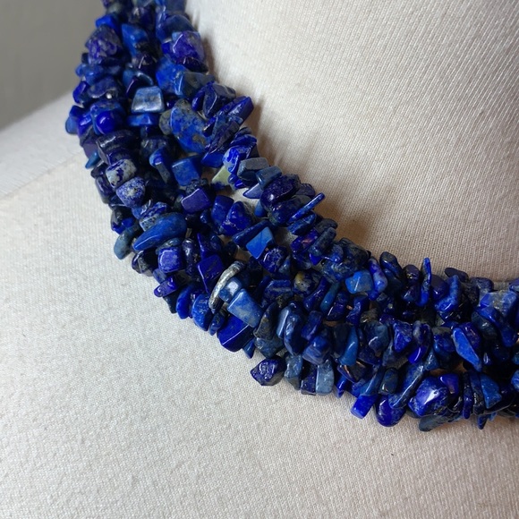 Sterling Ross & Simons Lapis Torsade Necklace - Picture 5 of 17